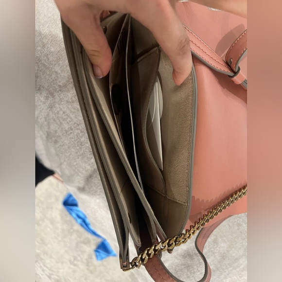 Chloe Suede Calfskin Small Faye Shoulder Bag Pink - Picture 10 of 10